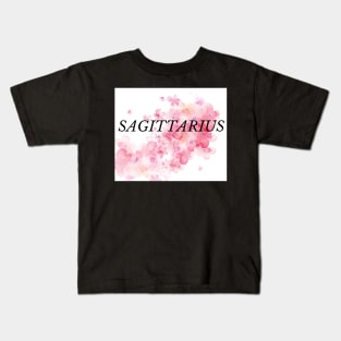 Sagittarius with Pink Watercolor Flowers Kids T-Shirt